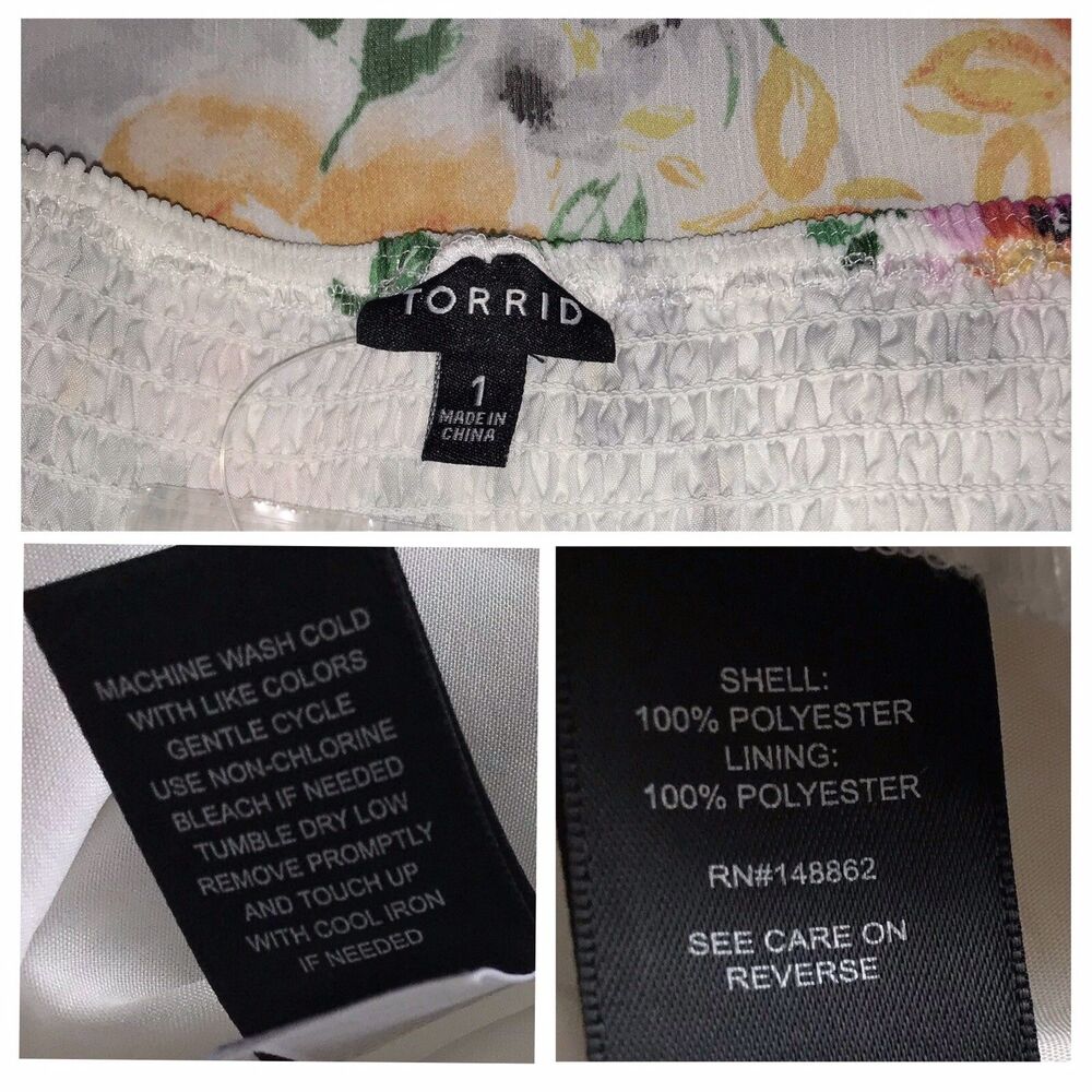 Torrid size 1 (1X-14/16) ❤NEW❤ Floral Chiffon Cami Babydoll Women's Blouse - Picture 10 of 11